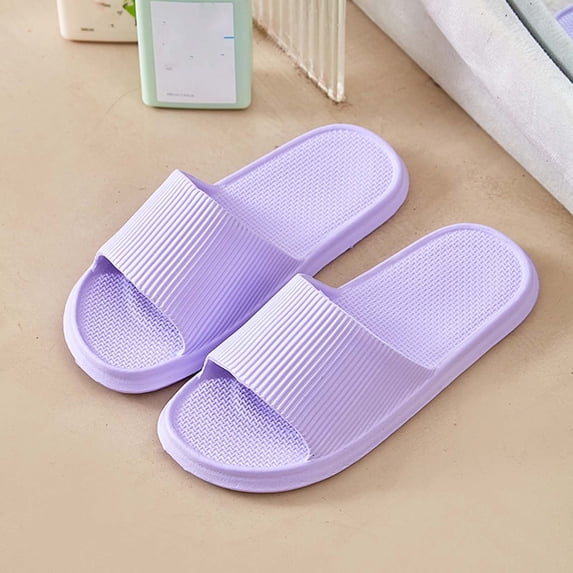 Womens Purple EVA Slide Sandals - Soft Cushioned House Slippers, Non-Slip Quick-Dry Pool Slides for Indoor, Outdoor, Bathroom & Travel,Size 40