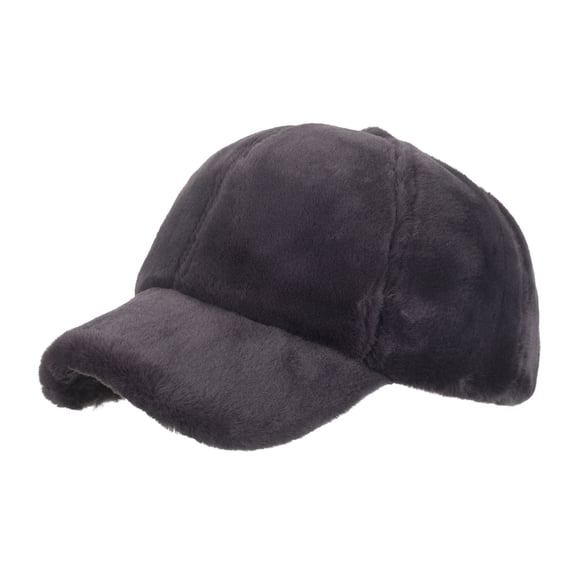 VONCOS Womens Purple Faux Faux Fur Baseball Cap Fuzzy Teddy Winter Hat Soft Plush Lined Warm Cold Weather One Size,Size Free Size