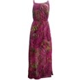 thumbnail image 1 of Womens Purple & Green Philodendron Leaf Opaque Tank Top Maxi Dress, 1 of 1