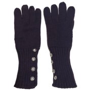Womens Purple Rhinestone Jewel Knit Gloves