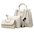 thumbnail image 1 of Womens Purses and Handbags 3-Piece Set with Large Tote 12.9 in x 11.8 in x 5.5 in, Medium Crossbody Bag, and Clutch, 1 of 4