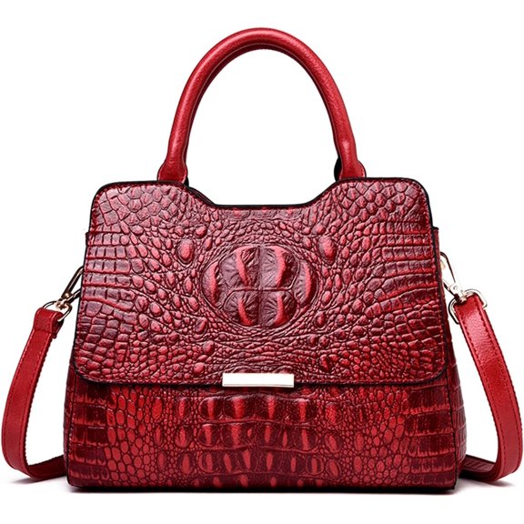Womens Purses and Handbags Fashion Crocodile Pattern PU Shoulder Bag Ladies Satchel Crossbody Top Handle Messenger Tote Bags