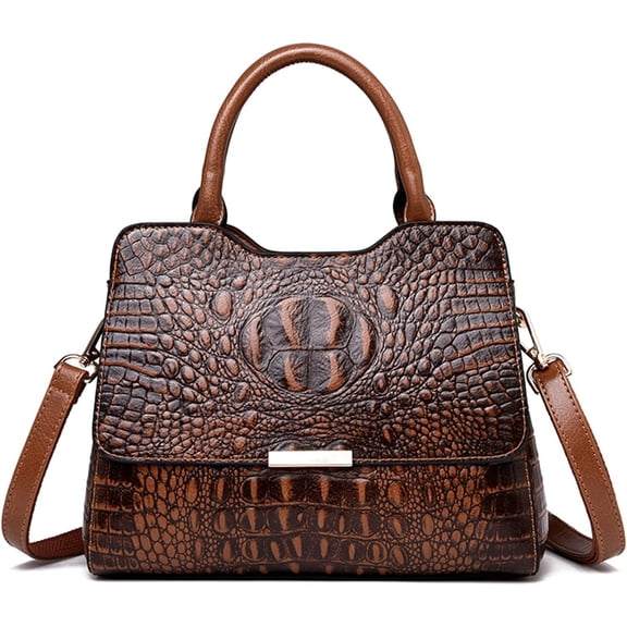 Womens Purses and Handbags Fashion Crocodile Pattern PU Shoulder Bag Ladies Satchel Crossbody Top Handle Messenger Tote Bags