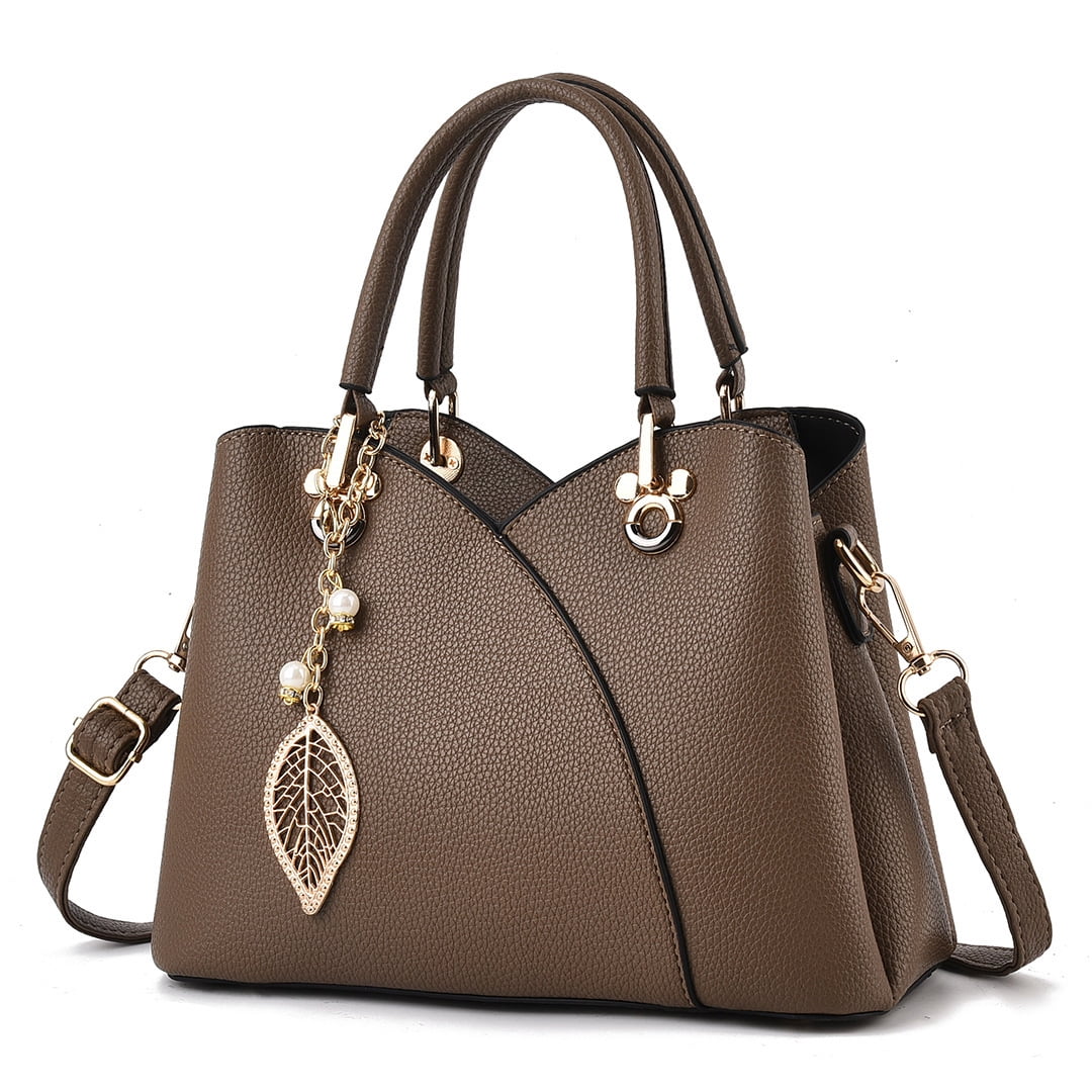 Womens Purses and Handbags Shoulder Bag Ladies Designer Satchel (Khaki)