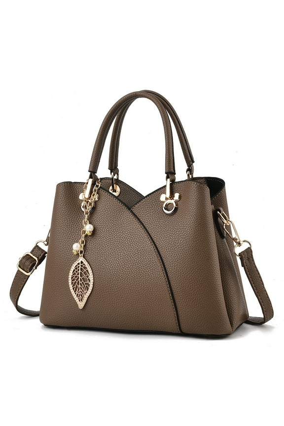 Womens Purses and Handbags Shoulder Bag Ladies Designer Satchel (Khaki)