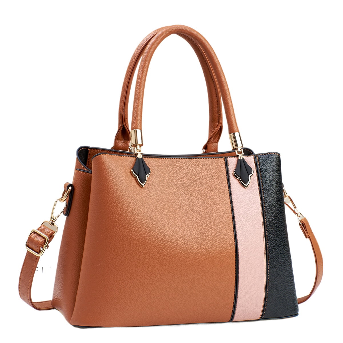 Designer Brown and Cream Women\'s Bag Luxury Brown & White Monogram Tote Handbag with Matching  main image 4