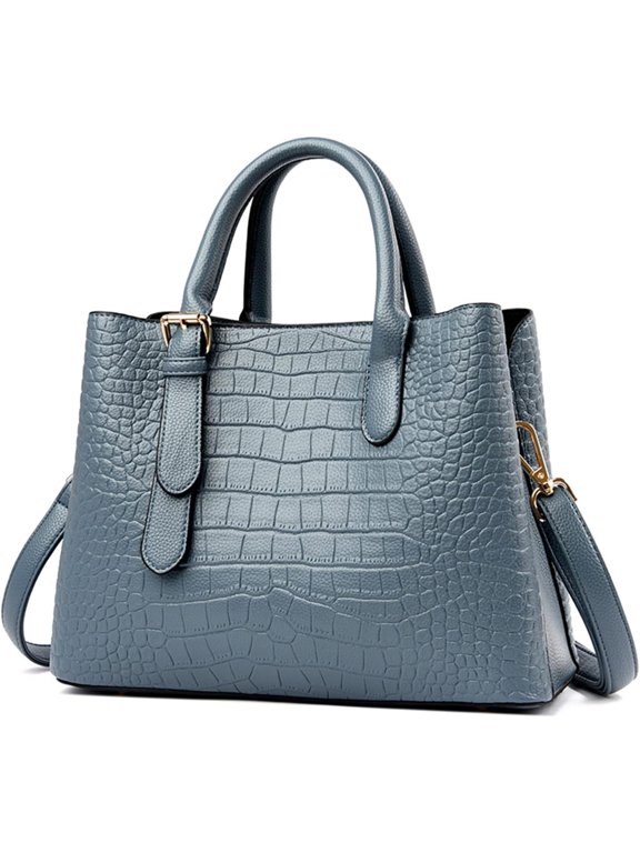 Womens Purses and Handbags Top Handle Crocodile Pattern Leather Satchel Shoulder Bag Messenger Crossbody Tote Bags for Ladies