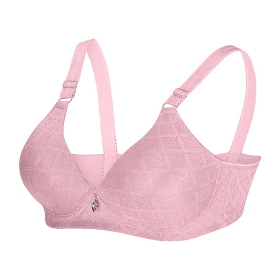 Womens Push Up Bras, Minimizer Bras for Women Plus Size, Seamless Full Coverage T-Shirt Unlined Bra with Underwire & Wide Strap for Heavy Breast M-2XL Womens Bras Clearance under $5