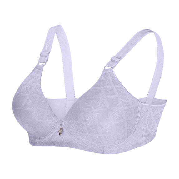 Womens Push Up Bras, Minimizer Bras for Women Plus Size, Seamless Full Coverage T-Shirt Unlined Bra with Underwire & Wide Strap for Heavy Breast M-2XL