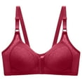 thumbnail image 1 of Womens Push Up Bras, Womens Plus Size Full Coverage Front Closure Posture Back Unpadded Wireless Double Support Minimizer Bra M-3XL Womens Bras Clearance under $5, 1 of 7