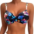 thumbnail image 1 of Womens Push Up Bikini Top Underwire Swim Bra Padded Bathing Suit Swimsuit Tops Blue L, 1 of 4