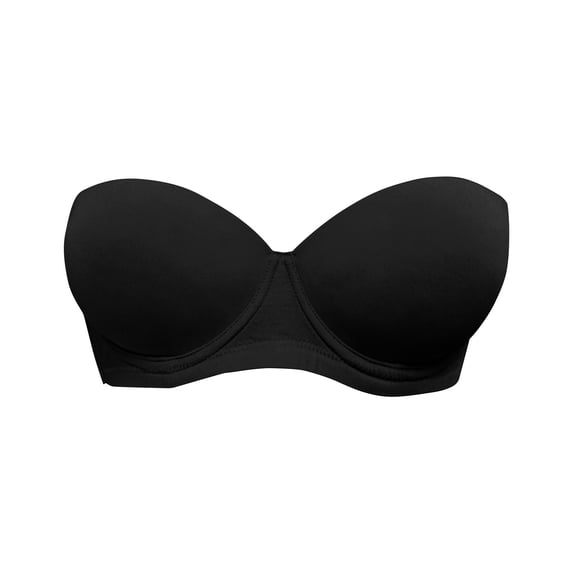 Womens Push Up Bra Removable Strap Soft Cup Shaped Strapless Bra for Women L