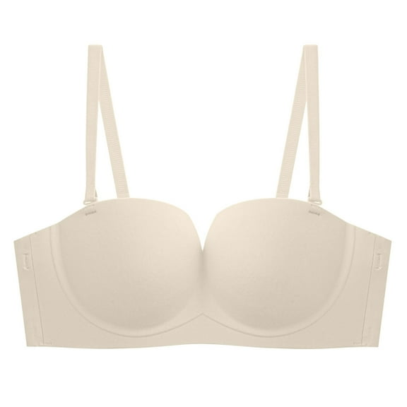 Womens Push Up Padded Bra Seamless Underwire T-Shirt Bra Strapless V Bras for Women