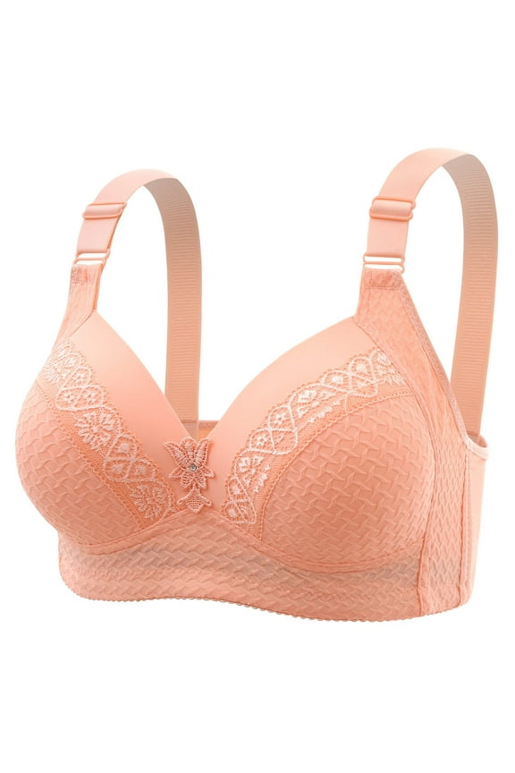 Womens Push up Wireless Bras, Full Cup Support V Neck Tshirt Bralettes, Soft Comfortable Everyday Bras