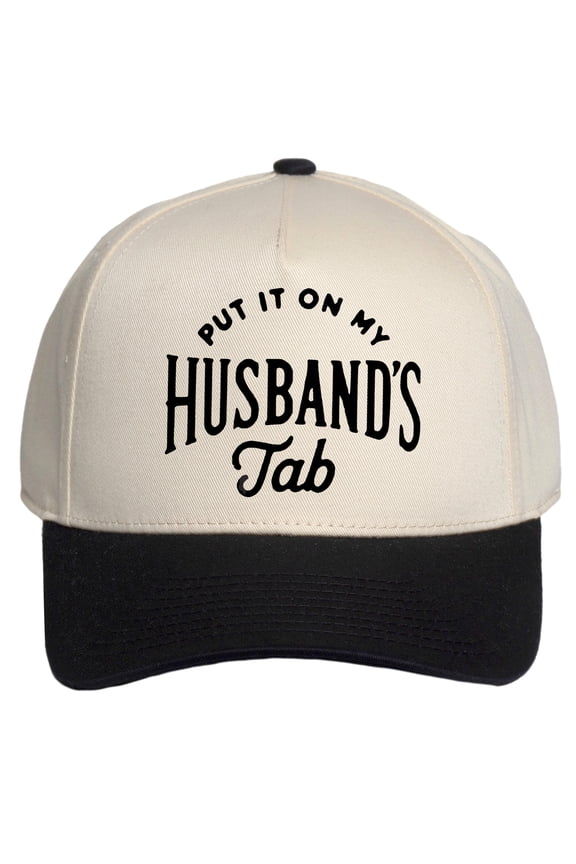 Womens Put It On My Husband’s Tab Hat, Vintage Style Snapback Cap, Black
