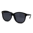 thumbnail image 1 of Womens Pyramid Stud Boyfriend Style Horn Rim Sunglasses Matte Black Solid Black, 1 of 4
