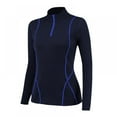 thumbnail image 1 of Womens Quarter Zip Running Pullover-Long Sleeve Thermal Compression Workout Tops for Women, 1 of 4