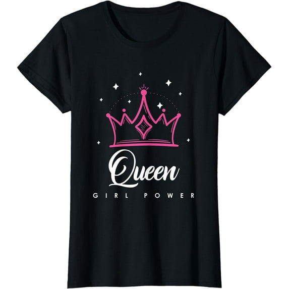 Womens Queen Girl Power | Feminism | Women T-Shirt Black X-Large