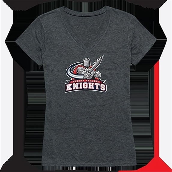 Womens Queens College Cinder Tee, Heather Charcoal - Extra Large