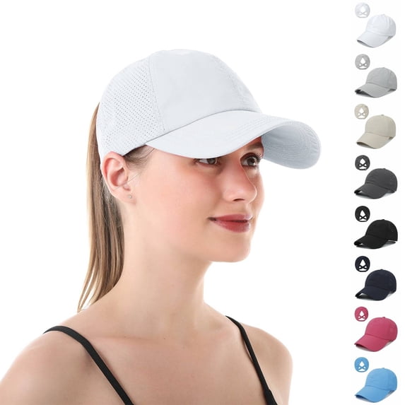 Women's Ponytail Baseball Cap Quick Drying Lightweight Summer Sports UV-Resistant Sun Hat by Gbobgt Grey One Size