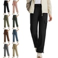 thumbnail image 1 of Womens Quick Dry Cargo Pants Water Resistant Multi Pocket Hiking Athletic Outdoor Solid Active Trousers, 1 of 9