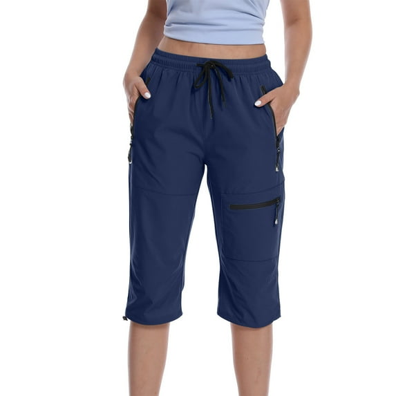 Tbopshirt Womens Quick Dry Pants Fashion Womens Casual Color Casual Elastic High Waist Wide Cropped Leg Loose Outdoor Fitness Running Climbing Trousers Pocket Pants