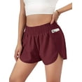 thumbnail image 1 of Womens Quick-Dry Running Shorts Sport Layer Elastic Waist Active Workout Shorts with Pockets, 1 of 5