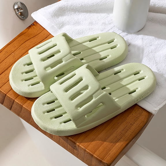 Womens Quick-Dry Shower Slides, Green PVC Bath Slippers, Non-Slip Indoor Outdoor Pool Sandals for Women,Size 36