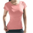 thumbnail image 1 of Womens Quick Dry T-Shirts, Athletic Workout Tops for Women Summer Casual Slimming Fit Solid Color Crewneck Short Sleeve Shirts S-XL, 1 of 7