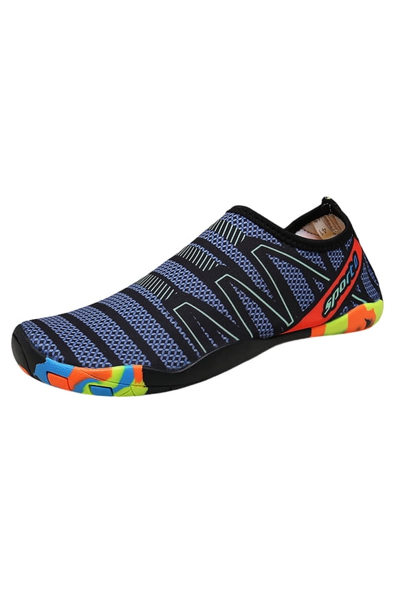 Womens Quick Dry Water Shoes Non Slip Lightweight Breathable Aqua Socks for Swim Beach Pool Surf Kayaking Dark Blue,Size 7.5