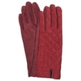thumbnail image 1 of Womens Quilted Cranberry Red Stretch Fit Texting & Tech Touchscreen Gloves, 1 of 1