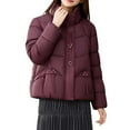 thumbnail image 1 of Womens Quilted Jacket, Women's Down Jacket Hooded Winter Lightweight Short Puffer Coats Warm Windproof Ladies Parka M-3XL, 1 of 5
