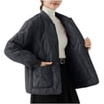 thumbnail image 1 of Womens Quilted Lightweight Jackets Button Causal Padded Jacket Fall Winter Warm Long Sleeve Coats Outwear with Pockets, 1 of 4