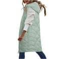 thumbnail image 1 of Womens Quilted Long Puffer Vest Jacket with Hood, Sleeveless Winter Down Coats Waistcoat Casual Warm Parkas Overcoat (XX-Large, Green), 1 of 6