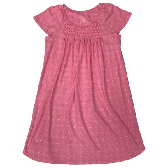 Womens Quilted Pink Floral Short Sleeve Nightgown Night Gown Large