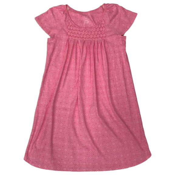 Womens Quilted Pink Floral Short Sleeve Nightgown Night Gown Small