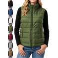thumbnail image 1 of Womens Quilted Vest Padded Stand Collar Zip Front Side Pockets Cozy Everyday Vest, 1 of 7