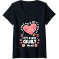 thumbnail image 1 of Womens Quilting Heart Sewing Machine Funny Sew Sewer Quilter V-Neck T-Shirt, 1 of 3