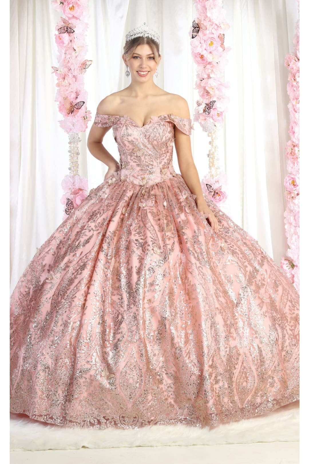 Womens Rose Gold Quinceanera Dresses Ball Gown Juniors Sweet 16 Prom  Birthday Dress Off Shoulder Evening Princess Puffy Dresses for Plus Size  Women - Walmart Business Supplies