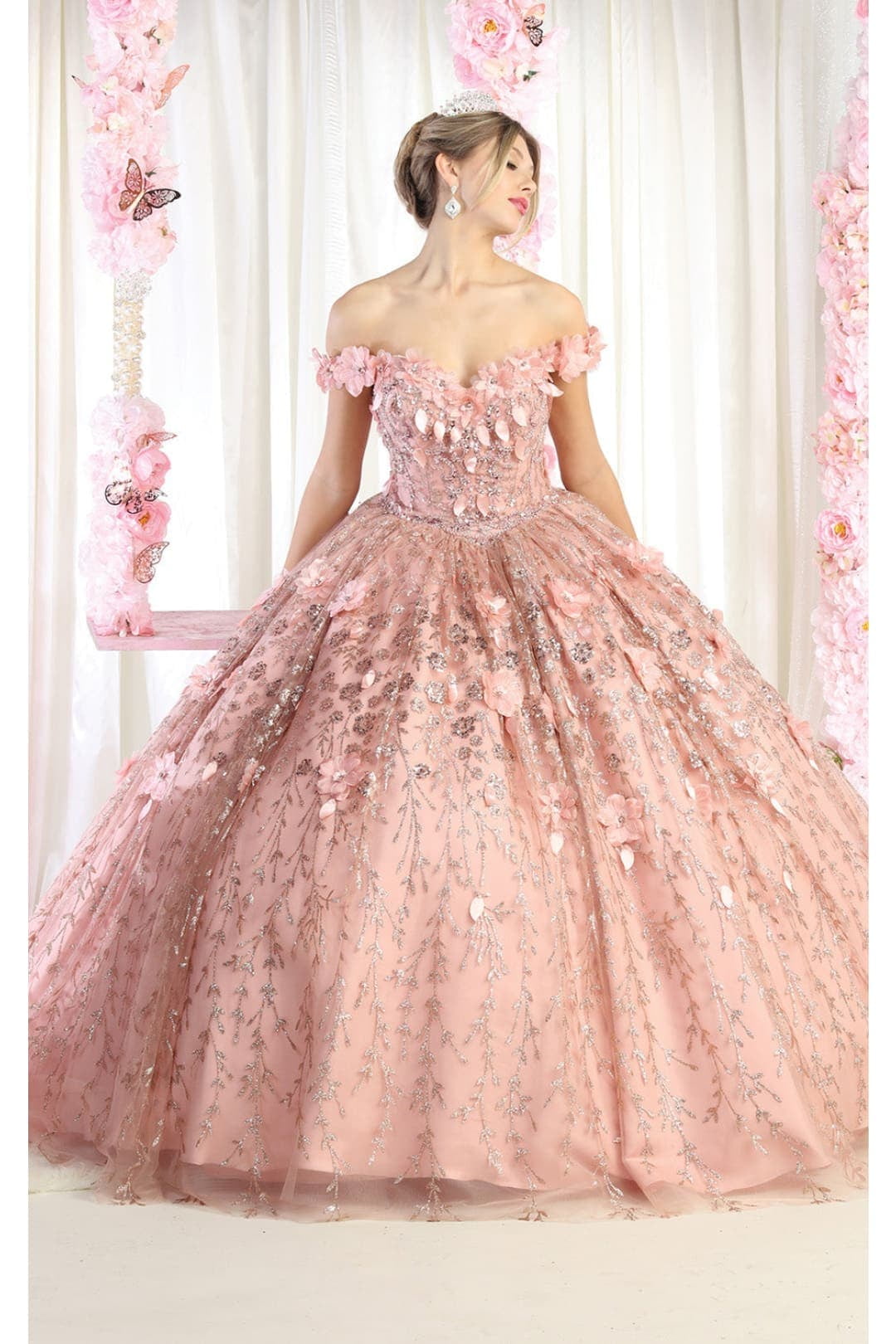 Womens Rose Gold Quinceanera Dresses Ball Gown Juniors Sweet 16 Prom  Birthday Dress Off Shoulder Evening Princess Puffy Dresses for Plus Size  Women - Walmart.com