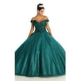 thumbnail image 1 of Womens Hunter Green Quinceanera Dresses Ball Gown Juniors Sweet 16 Prom Birthday Dress Off Shoulder Evening Princess Puffy Dresses for Plus Size Women, 1 of 5