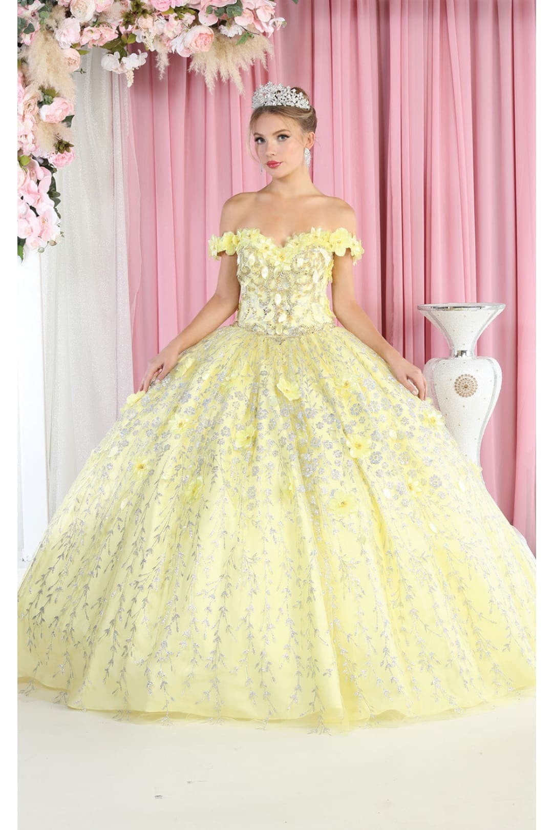 Womens Yellow Quinceanera Dresses Ball Gown Juniors Sweet 16 Prom