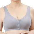 thumbnail image 1 of Womens Racerback Bras Full-Coverage Bra Feature V-Neck No Underwire Bra Style W-1108 Hook and Eye Closure Bras Wireless Gray-b L, 1 of 2