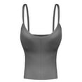 thumbnail image 1 of Womens Racerback Solid Color Push-Up Bandeau - Camisole Tank Top Soft Breathable Comfortable Inner Wear Daily Layering Lingerie Gray, 1 of 2