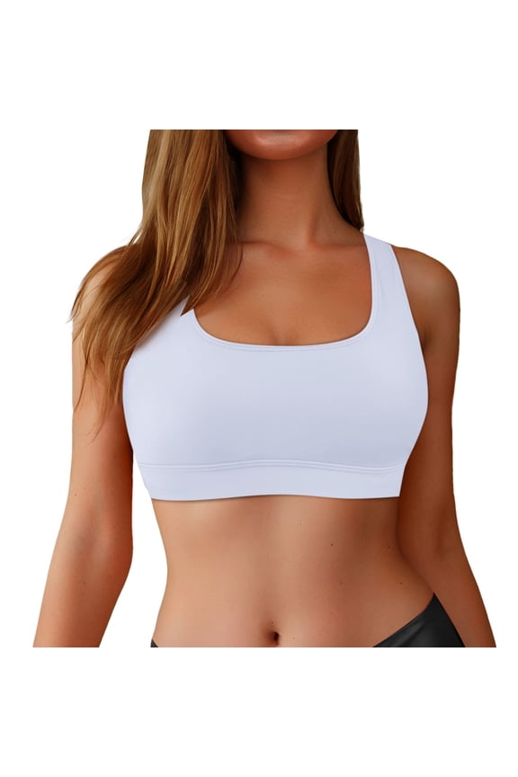 Womens Racerback Sports Swim Bra High Neck Bikini Tops Black Workout Bathing Suit with Padded Support