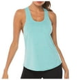 thumbnail image 1 of Womens Racerback Tank Top Basic Athletic Sleeveless Summer Running Gym Workout Training Vest Top Activewear L, 1 of 3