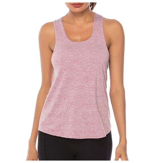 Womens Racerback Tank Top Basic Athletic Sleeveless Summer Running Gym Workout Training Vest Top Activewear XL