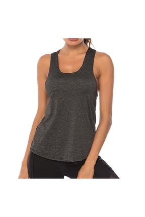 Womens Racerback Tank Top Basic Athletic Sleeveless Summer Running Gym Workout Training Vest Top Activewear XL