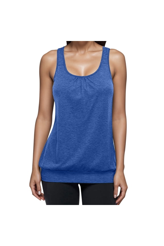 Womens Racerback Tank Tops Workout Gym Exercise Athletic Yoga Fitness Loose Sleeveless Shirts Vests
