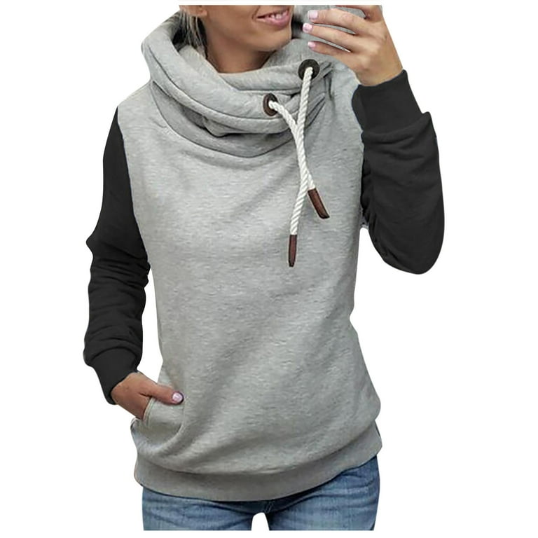 Plus size clearance cowl neck hoodie